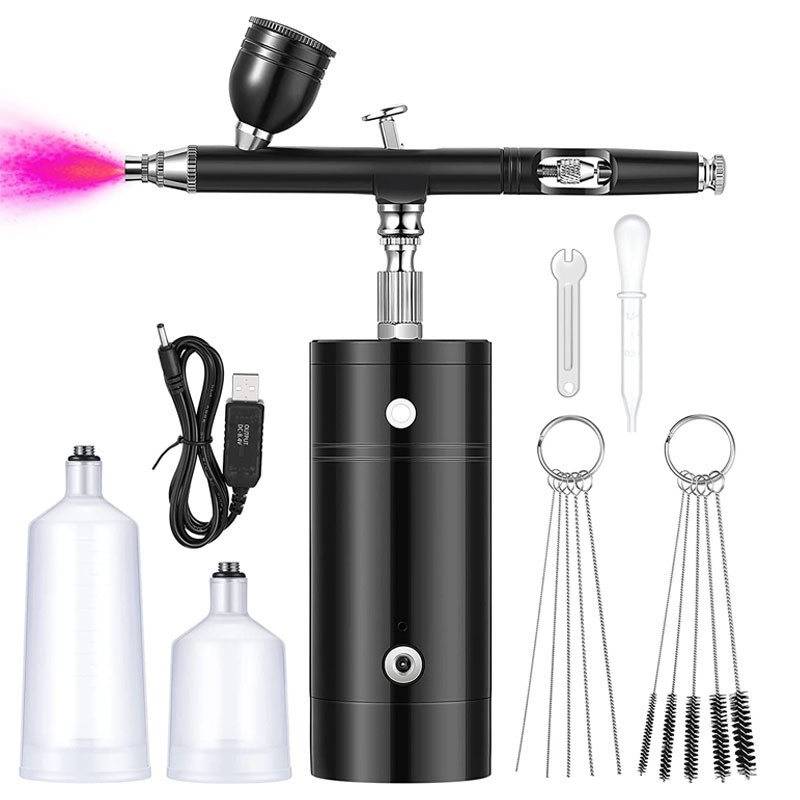 Barber Tattoos Airbrush Kit Portable USB Rechargeable Hair Nail Paint Makeup Spray Gun Cordless Compressor Airbrush