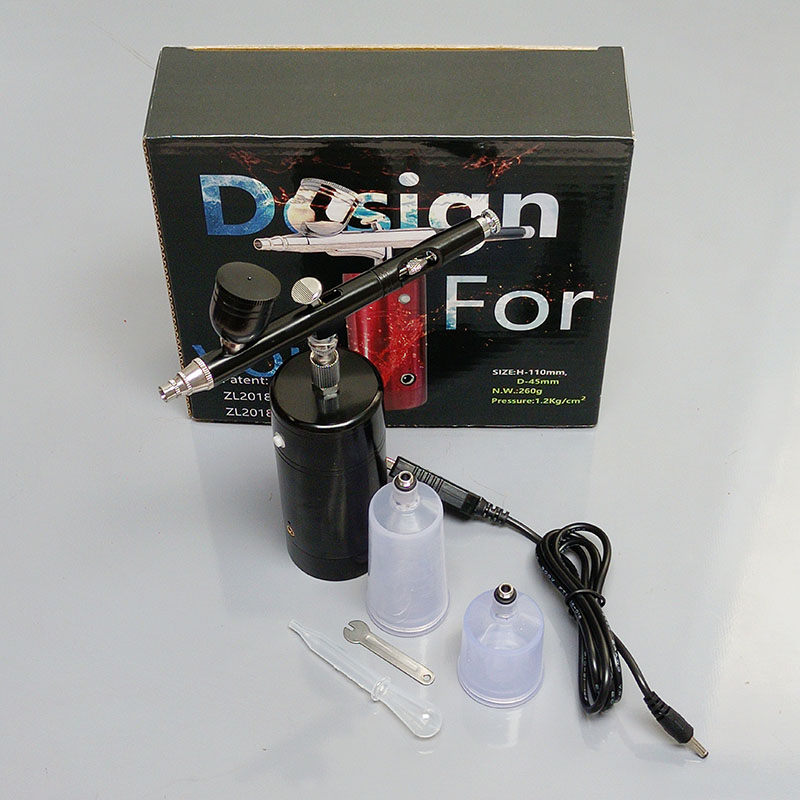 Barber Tattoos Airbrush Kit Portable USB Rechargeable Hair Nail Paint Makeup Spray Gun Cordless Compressor Airbrush(pic15)