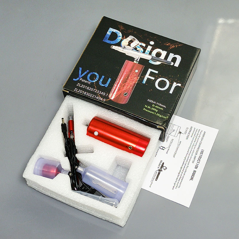 Barber Tattoos Airbrush Kit Portable USB Rechargeable Hair Nail Paint Makeup Spray Gun Cordless Compressor Airbrush(pic16)
