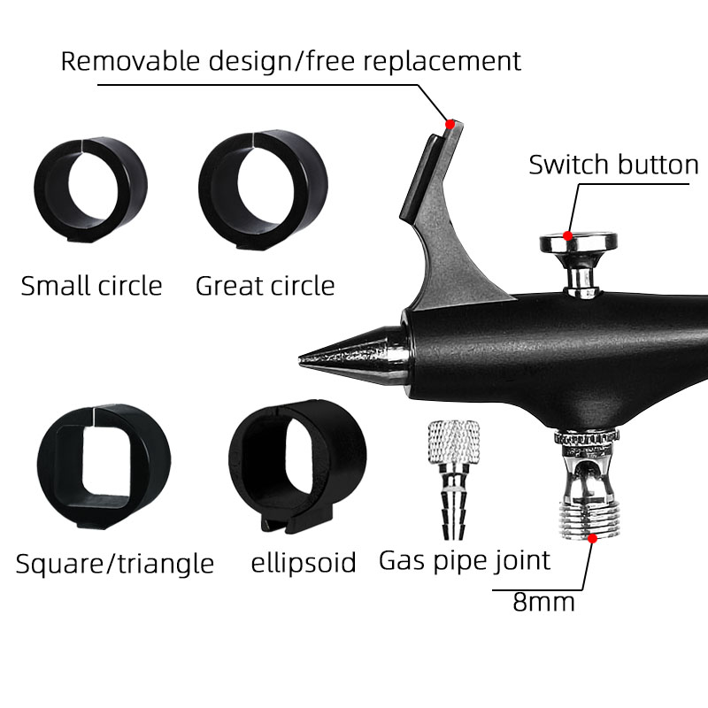 Airbrush Kit and Compressor Painting the Compressor Spray Gun Kit Can Spray Markers in Various Shapes: Round, Square, Triangle,