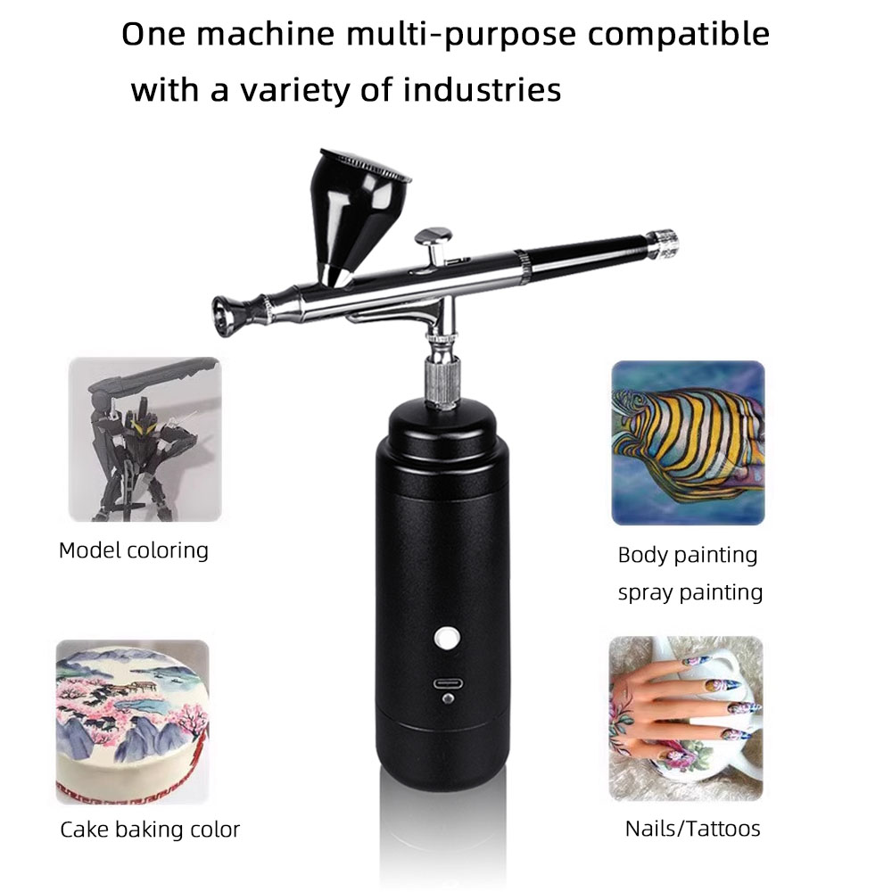 Airbrush Kit with Compressor, Portable Cordless Air Brush Gun Set for Painting 30PSI Gravity with Dual Action Mini Airbrush