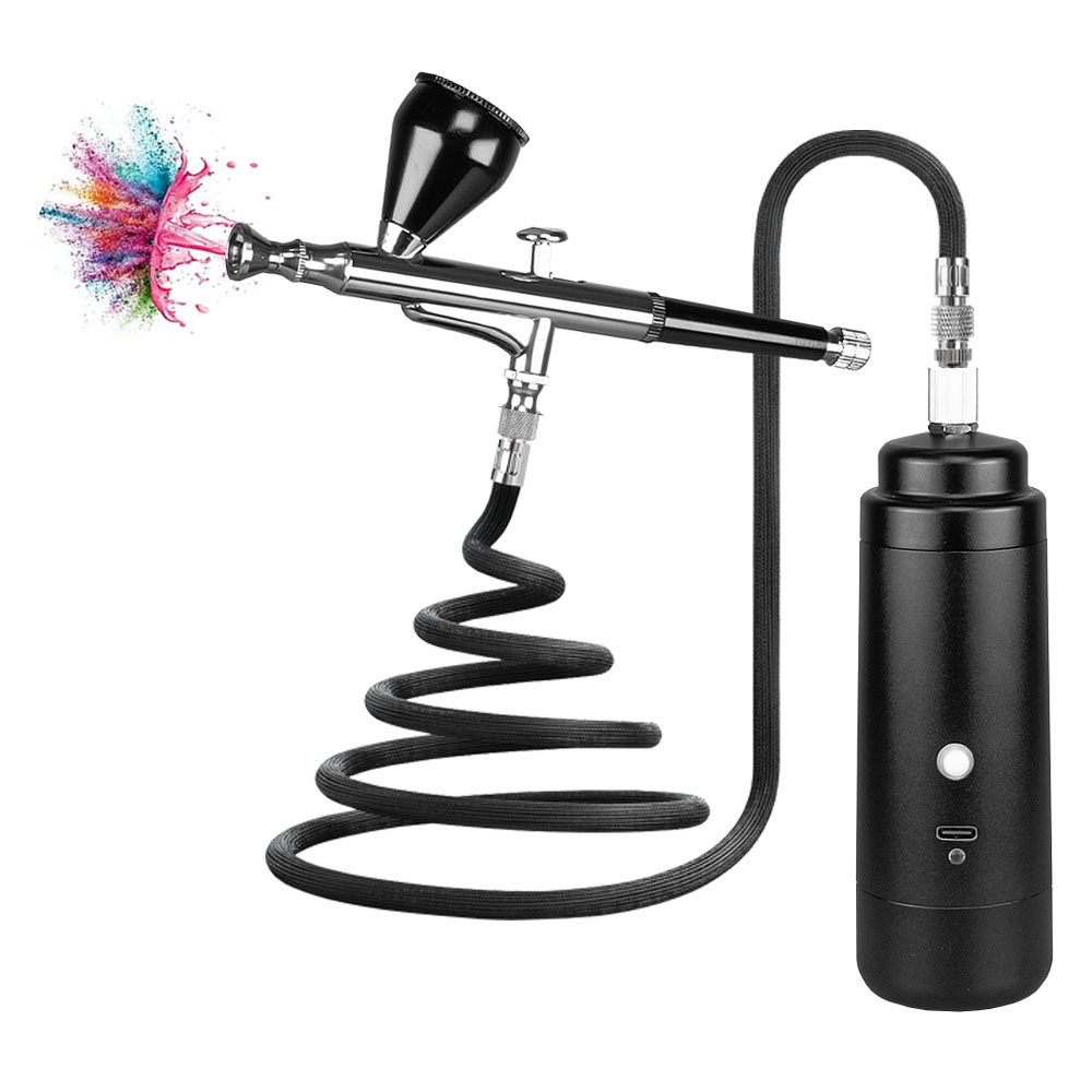 Airbrush Kit with Compressor, Portable Cordless Air Brush Gun Set for Painting 30PSI Gravity with Dual Action Mini Airbrush
