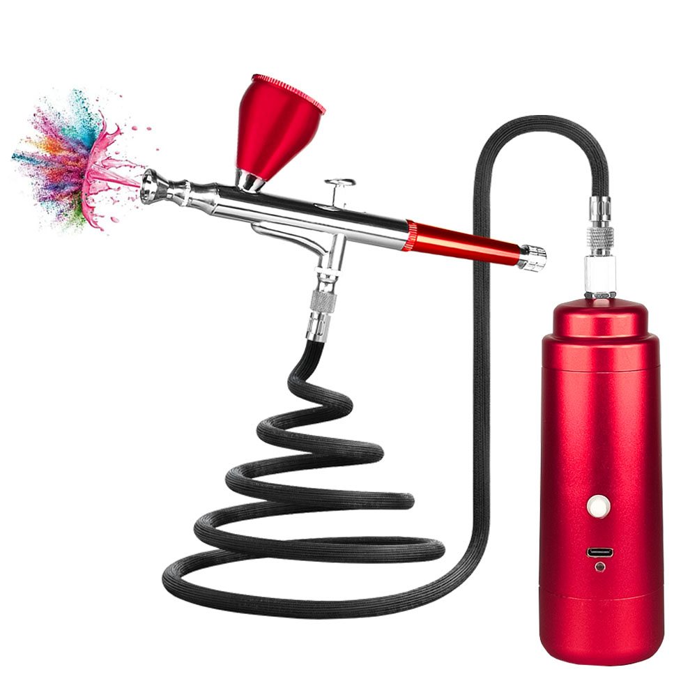 Airbrush Kit with Compressor, Portable Cordless Air Brush Gun Set for Painting 30PSI Gravity with Dual Action Mini Airbrush