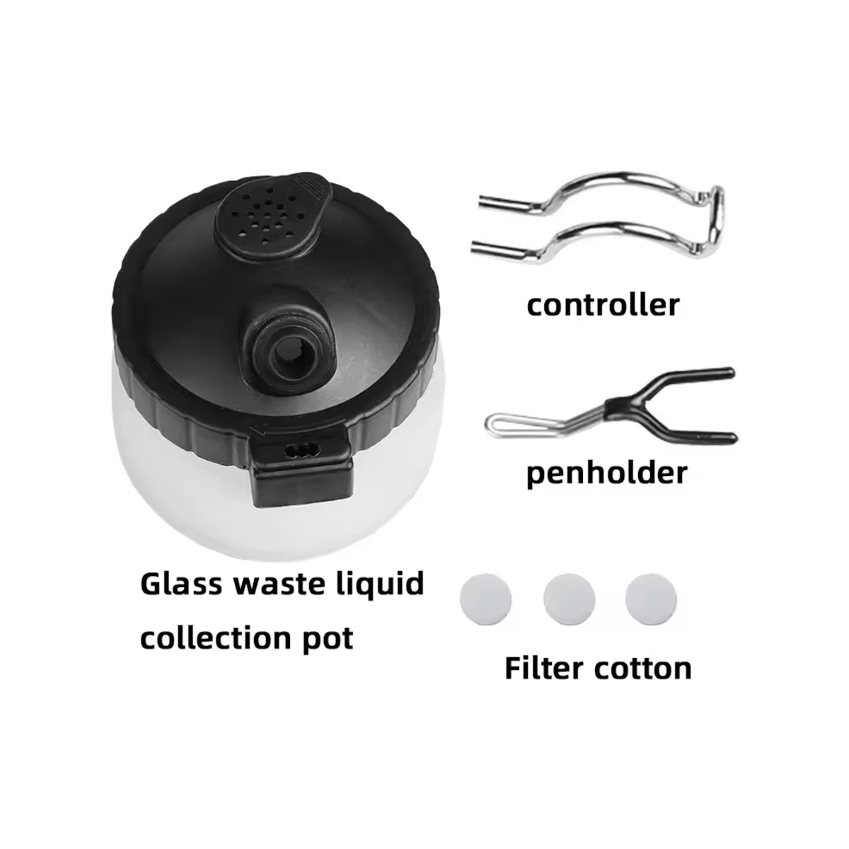 Spray Gun Cleaning Boat Liquid Waste Collector with Metal Holder Coloring Tool Model  Pen Washing Machine  Diorama