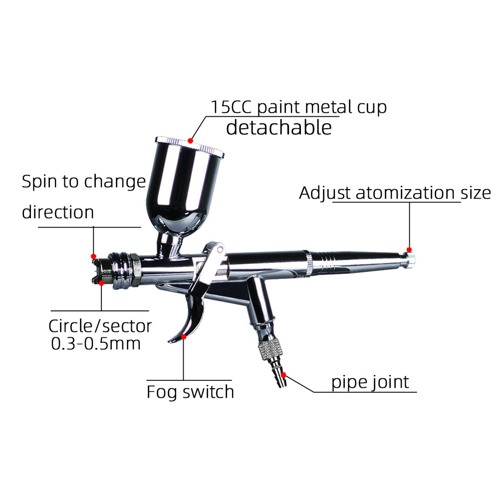Airbrush Kit with Butterfly Round Spray Gun Door and Window Sheet Metal Repair Car Furniture Spraying 0.3/0.5
