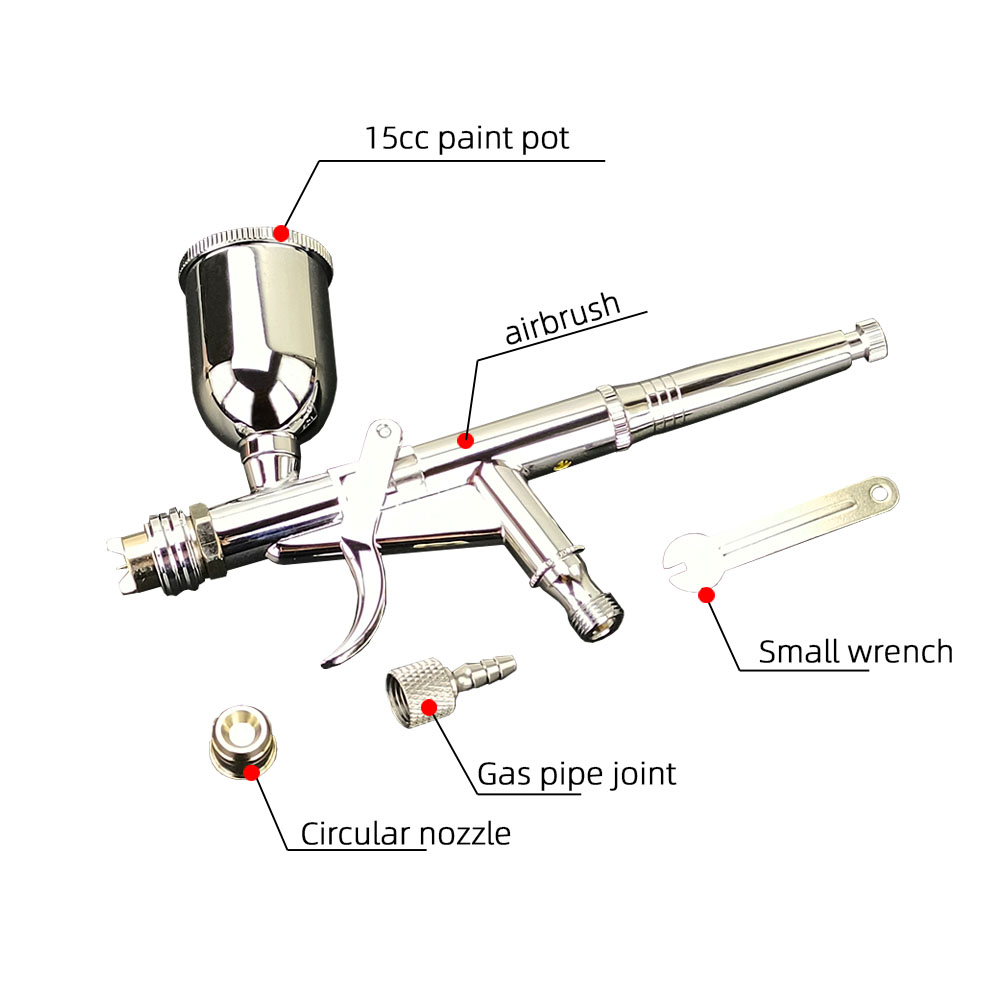 Airbrush Kit with Butterfly Round Spray Gun Door and Window Sheet Metal Repair Car Furniture Spraying 0.3/0.5