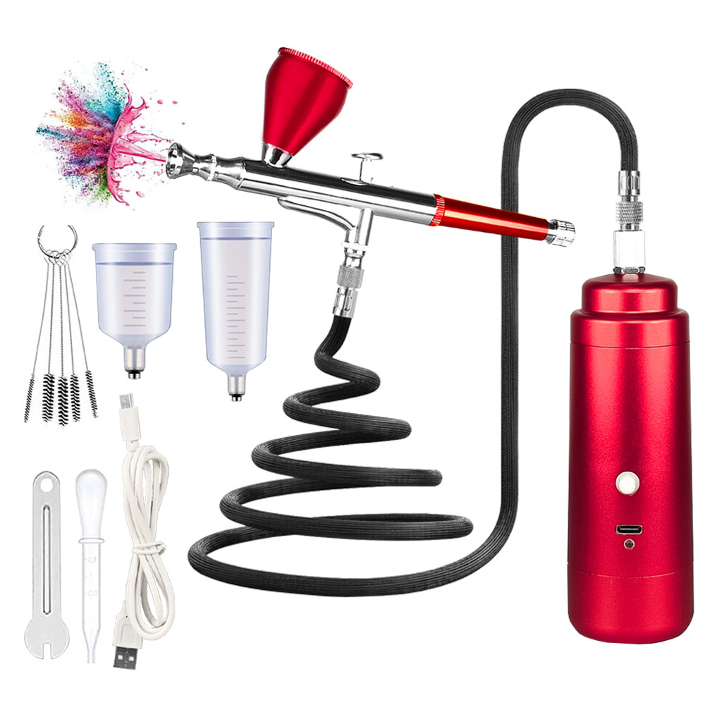 Diy Renewable 36PSI Air Brush Gun Cake Barber Nail Art Portable Handheld Cordless Airbrush Kit with Compressor