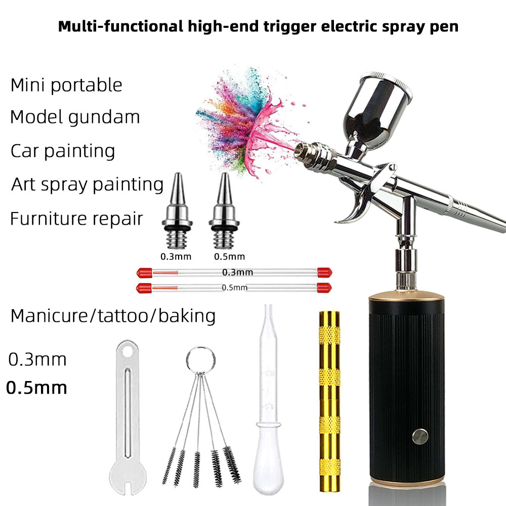 Portable Airbrush Compressor Kit for Nails Artistic Painting, Craft Model Hand Sprayer