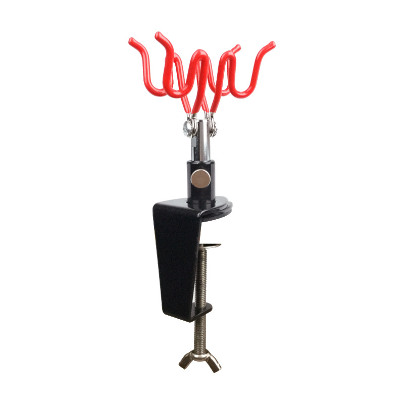 Airbrush Holder 2 Capacity 360 Swivel Clip Mount Desktop Station Stand Spray Gun Clamp-on Holder for Many Brand Airbrush