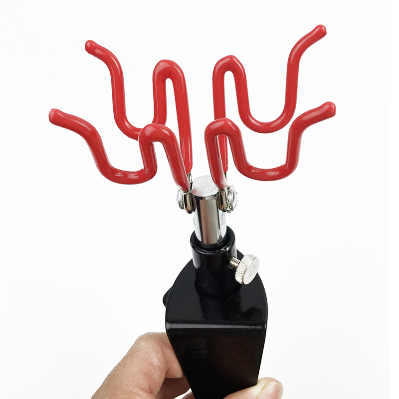 Airbrush Holder 2 Capacity 360 Swivel Clip Mount Desktop Station Stand Spray Gun Clamp-on Holder for Many Brand Airbrushes