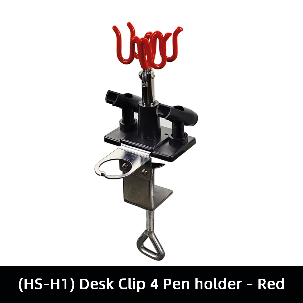 Airbrush Holder 4Capacity 360 Swivel Clip Mount Desktop Station Stand Spray Gun Clamp-on Holder for Many Brand Airbrushes