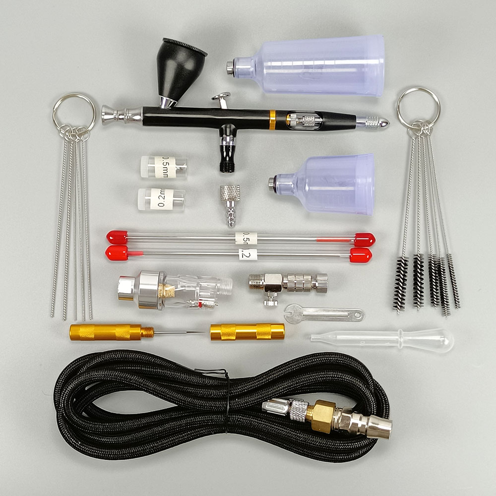Dual Action Gun Kit 0.2 0.3 0.5 mm Air Gun Sprayer Hose Filter Accessories Nail Tools Tattoo Paint Pastels