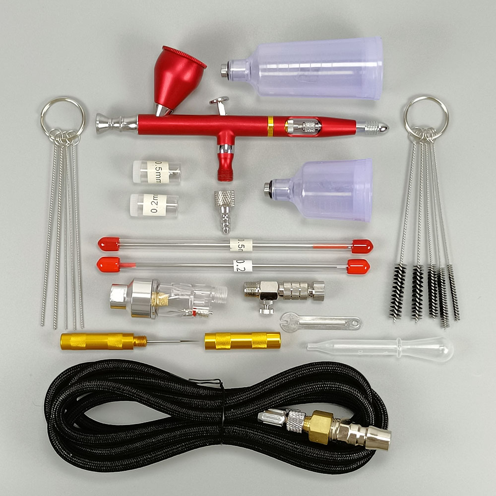 Dual Action Gun Kit 0.2 0.3 0.5 mm Air Gun Sprayer Hose Filter Accessories Nail Tools Tattoo Paint Pastels