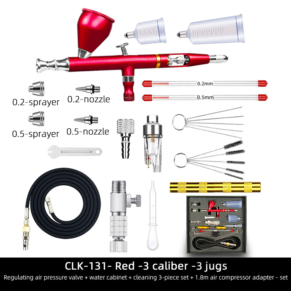 Dual Action Gun Kit 0.2 0.3 0.5 mm Air Gun Sprayer Hose Filter Accessories Nail Tools Tattoo Paint Pastels