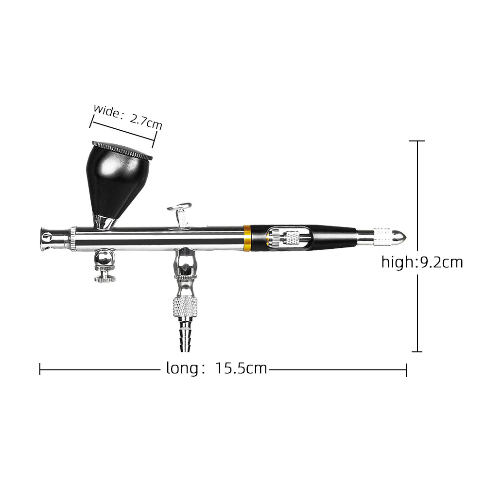 Dual Action Spray Gun Kit 0.2/0.3/0.5mm Spray Gun Nozzle Hose Filter Accessories Nail Art Tools Tattoo Paint Pastels