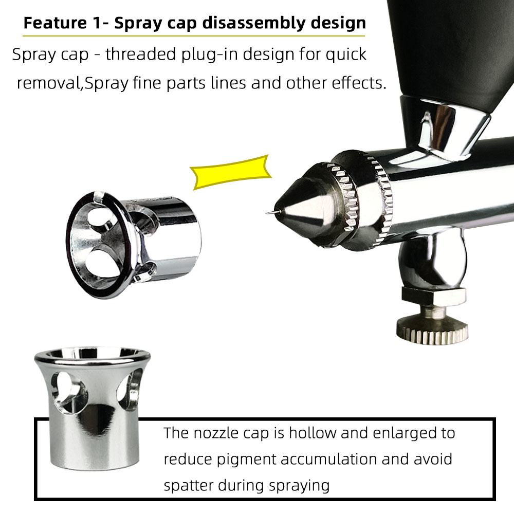 Dual Action Spray Gun Kit 0.2/0.3/0.5mm Spray Gun Nozzle Hose Filter Accessories Nail Art Tools Tattoo Paint Pastels