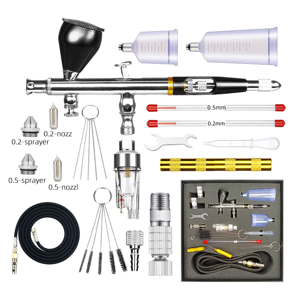 Double Action Gun AR180T 9cc 1/3 oz Liquid Cup Quick Extraction air Cap Nozzle Gravity Feeding Attachment