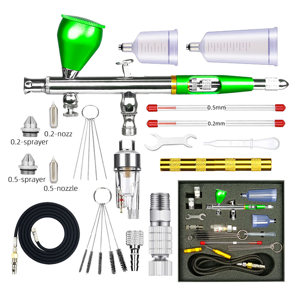 Double Action Gun AR180T 9cc 1/3 oz Liquid Cup Quick Extraction air Cap Nozzle Gravity Feeding Attachment