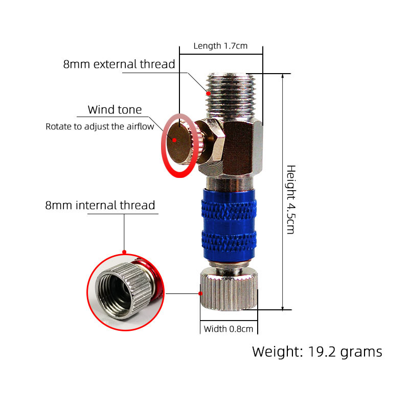 Durable Airbrush Gun Quick Release Connector Disconnect Connector Adapter 1/8-inch Standard Connector