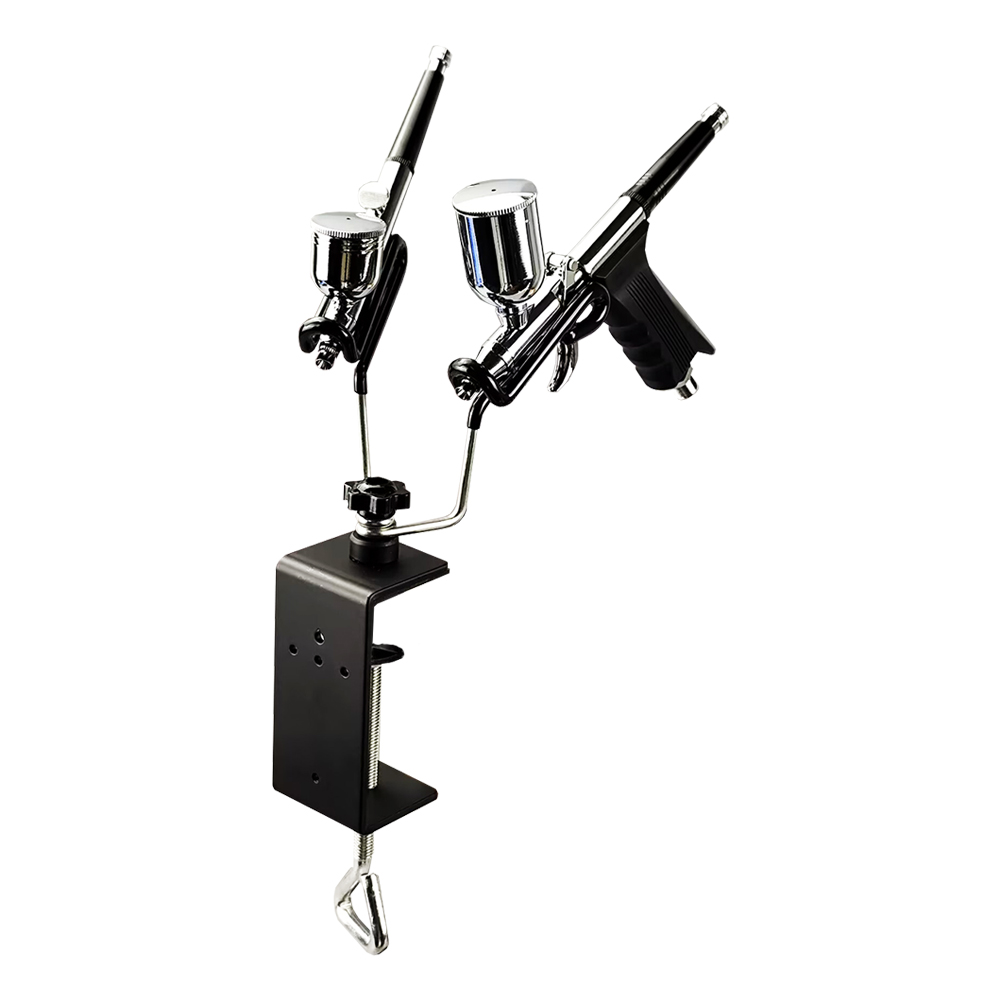 Airbrush Holder for Storage the Clamping Spray Gun Holder Can Hold up to 2 Spray Guns black