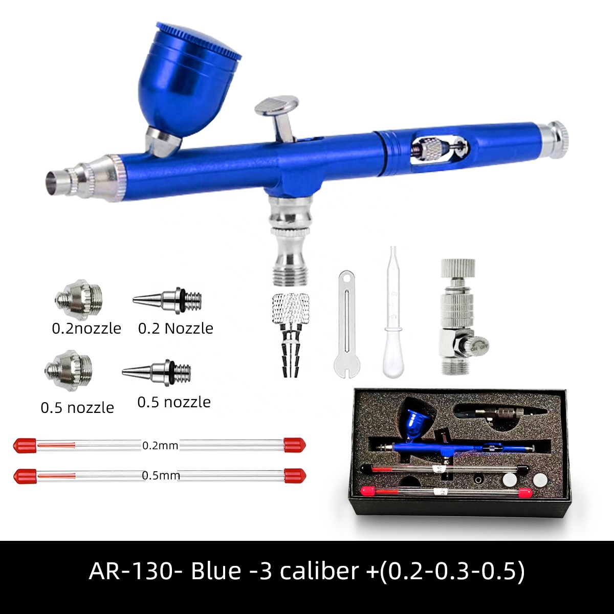 AR-130 Spray Pen Multi-caliber Set Coloring Spray Paint Gun Spray Pump Wall Painting Furniture Mending Cake Nail Art