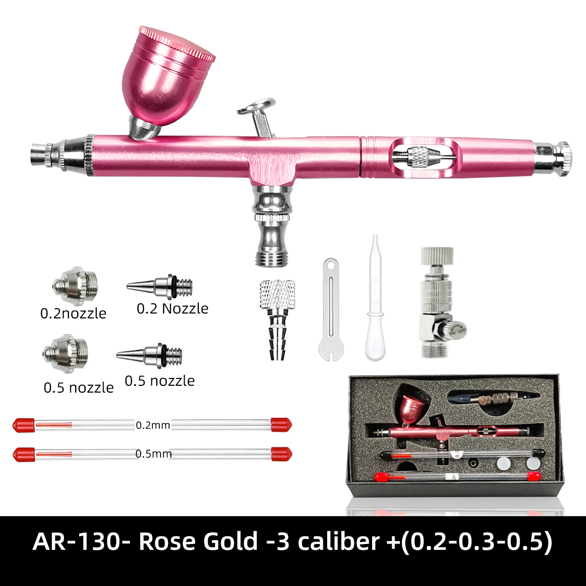 AR-130 Spray Pen Multi-caliber Set Coloring Spray Paint Gun Spray Pump Wall Painting Furniture Mending Cake Nail Art