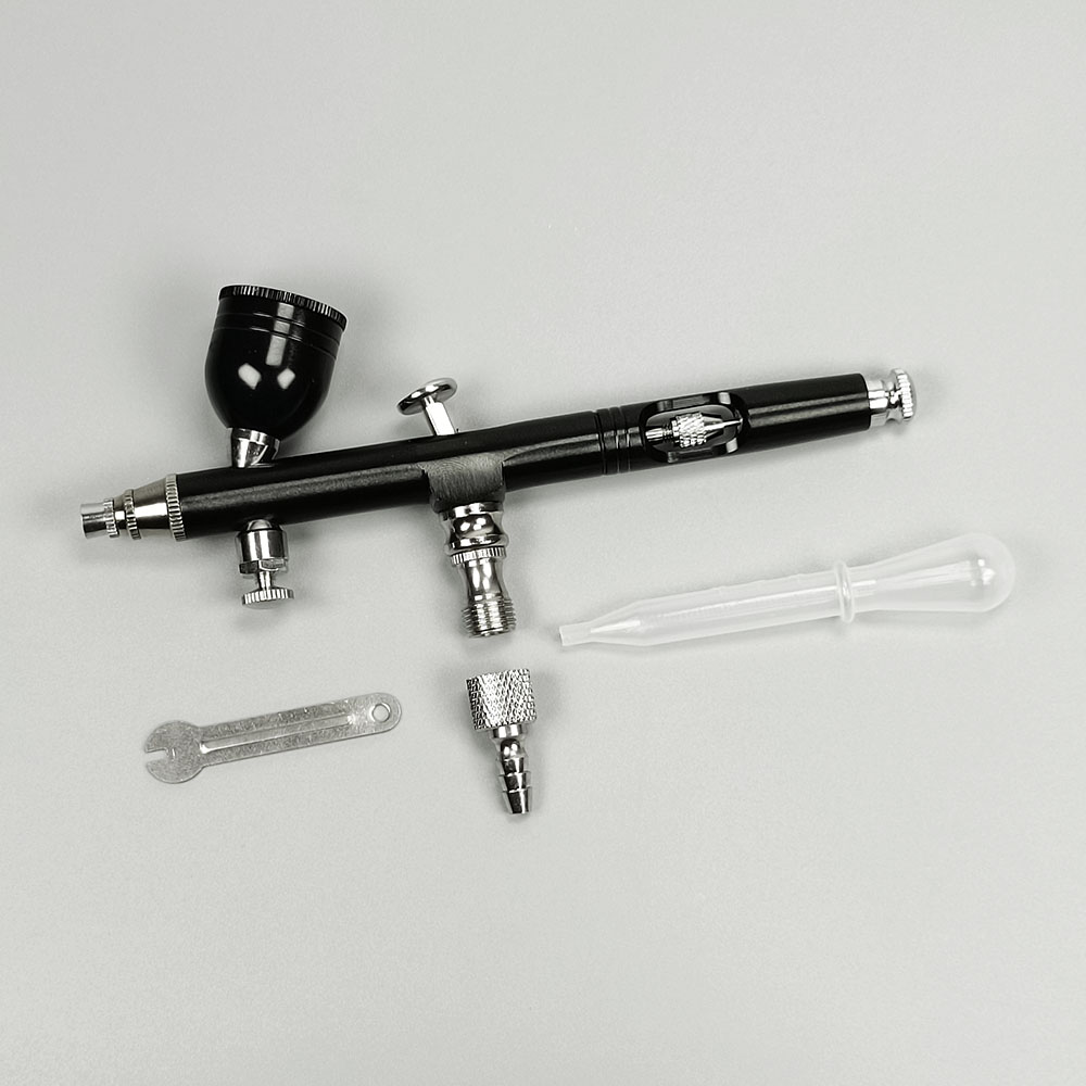 Dual Action Spray Gun Kit, AR-180 Model, 0.3mm, 0.5mm, 7CC, Spray Cup with Spray Gun Connector, Tattoo Model Repair Tool