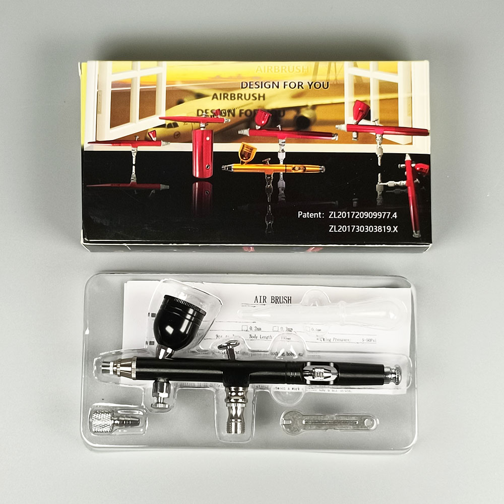 Dual Action Spray Gun Kit, AR-180 Model, 0.3mm, 0.5mm, 7CC, Spray Cup with Spray Gun Connector, Tattoo Model Repair Tool
