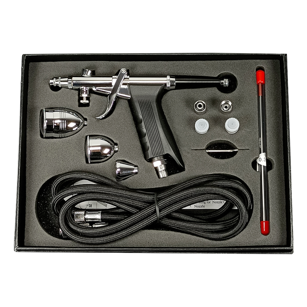 BIACK Airbrush Model 116BK Professional Automotive 2-Stroke Gun Set 0, 3/0, 5/0, 8 mm Nozzle Accessories Gun Models Nail