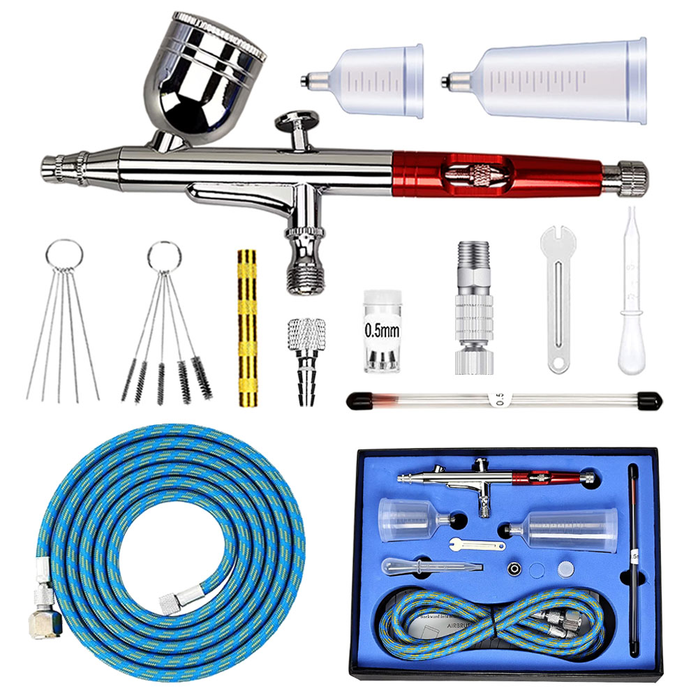 0.3 0.5mm Double Action Spray Gun HD-131K Airbrush Set with Tips Cups