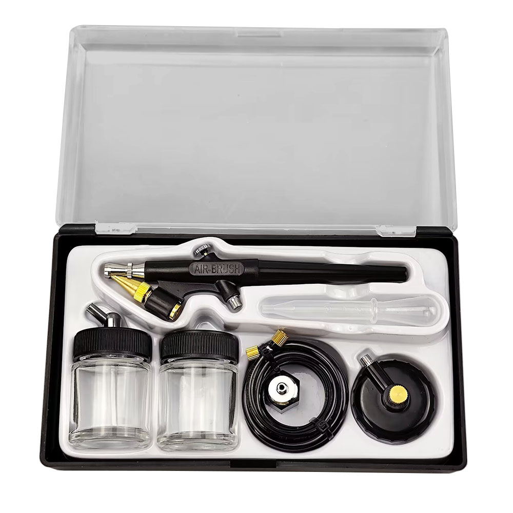 Handheld Single Action Air Brush Kit Mini Airbrush Kit Tool Siphon Feed 0.8mm Paint for DIY Cake Makeup
