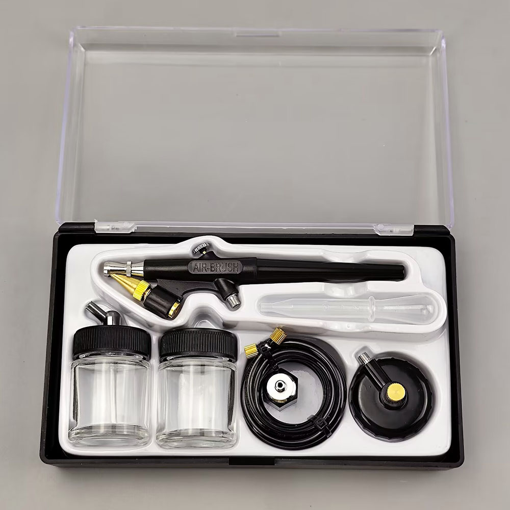 Handheld Single Action Air Brush Kit Mini Airbrush Kit Tool Siphon Feed 0.8mm Paint for DIY Cake Makeup