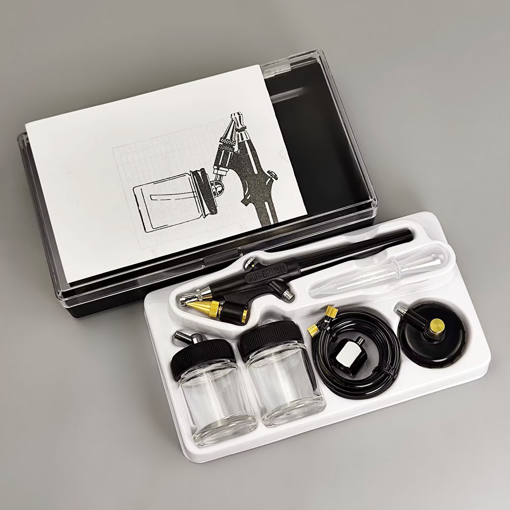 Handheld Single Action Air Brush Kit Mini Airbrush Kit Tool Siphon Feed 0.8mm Paint for DIY Cake Makeup