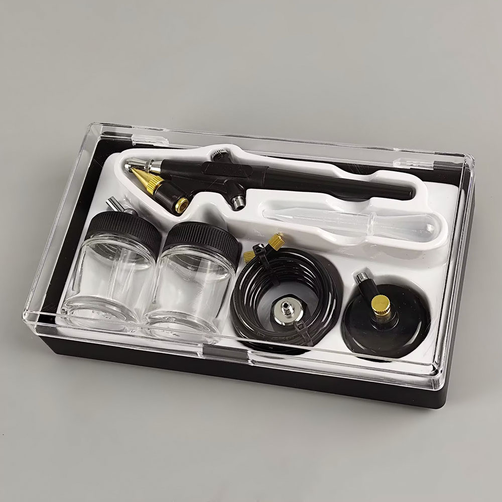 Handheld Single Action Air Brush Kit Mini Airbrush Kit Tool Siphon Feed 0.8mm Paint for DIY Cake Makeup