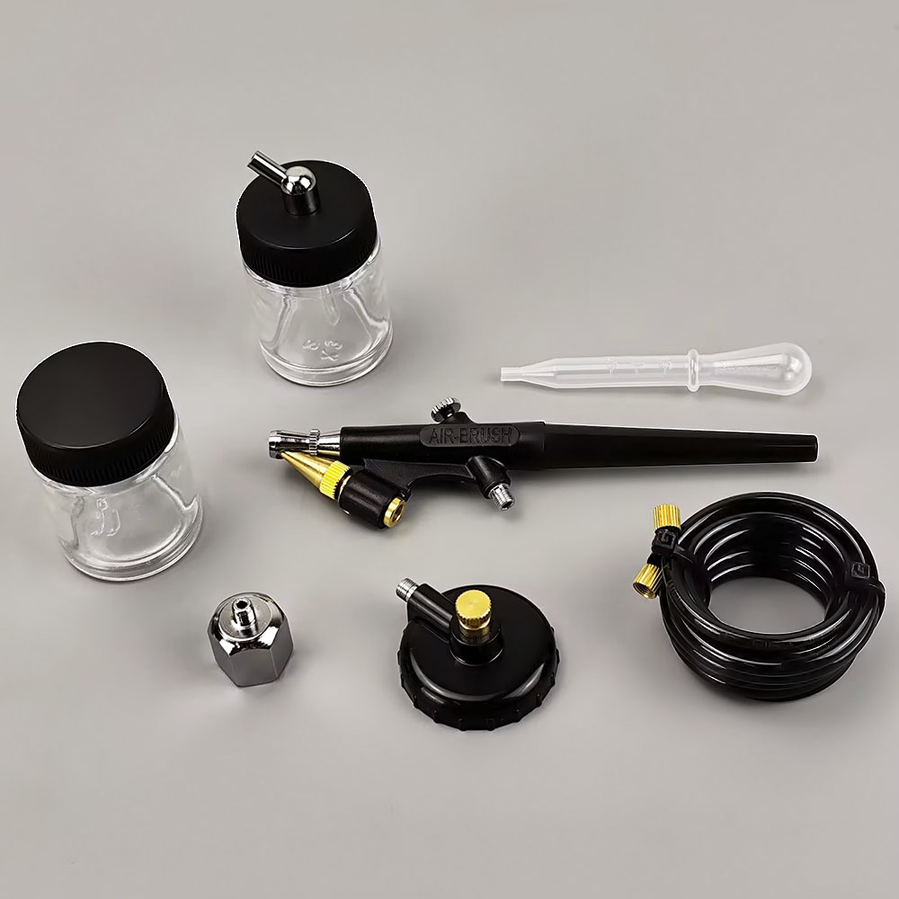 Handheld Single Action Air Brush Kit Mini Airbrush Kit Tool Siphon Feed 0.8mm Paint for DIY Cake Makeup