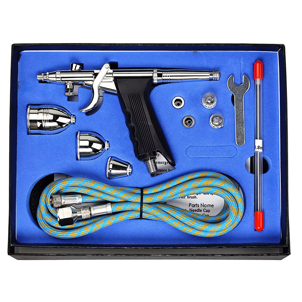 Professional Automotive Two-stroke Airbrush Kit 0.3 0.5 0.8mm Nozzle Accessories Airbrush Model Nail Polish
