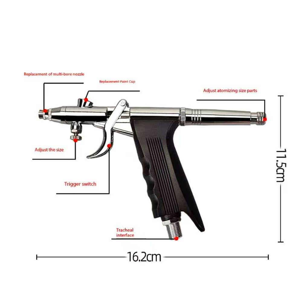 Professional Automotive Two-stroke Airbrush Kit 0.3 0.5 0.8mm Nozzle Accessories Airbrush Model Nail Polish