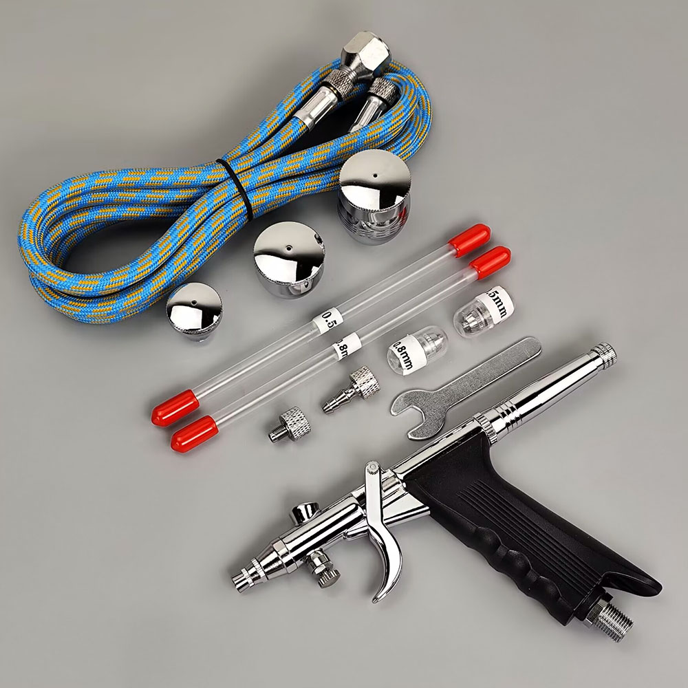 Professional Automotive Two-stroke Airbrush Kit 0.3 0.5 0.8mm Nozzle Accessories Airbrush Model Nail Polish