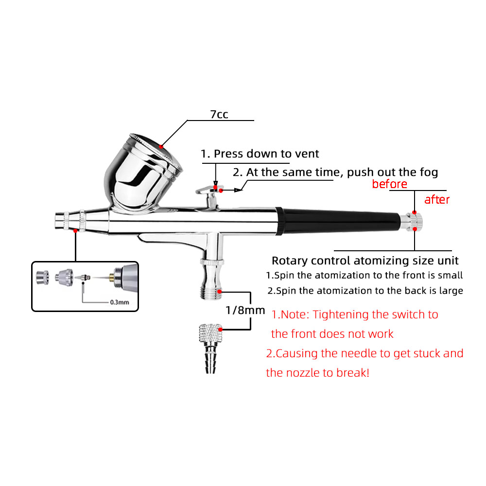 Popular And Practical Useful 0.3mm Airbrush Pen Cosmetic Foundation Makeup Art Design Black Ice Spraying Paint Color Gun